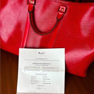 Louis Vuitton Keepall Red Epi Leather Authenticated Pristine Condition ON SALE